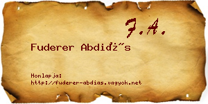 Fuderer Abdiás névjegykártya